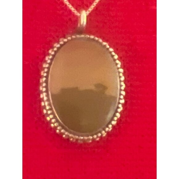 Vintage Sterling Landscape Agate Tree Of Life Pendant Necklace Signed Handmade - Picture 9 of 9